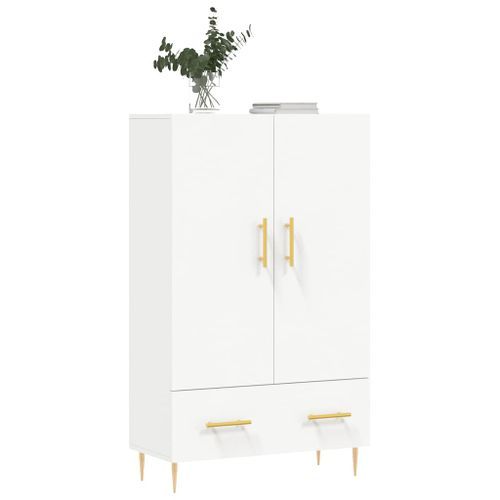 Buffet haut blanc 69,5x31x115 cm bois d'ingénierie - Photo n°3; ?>