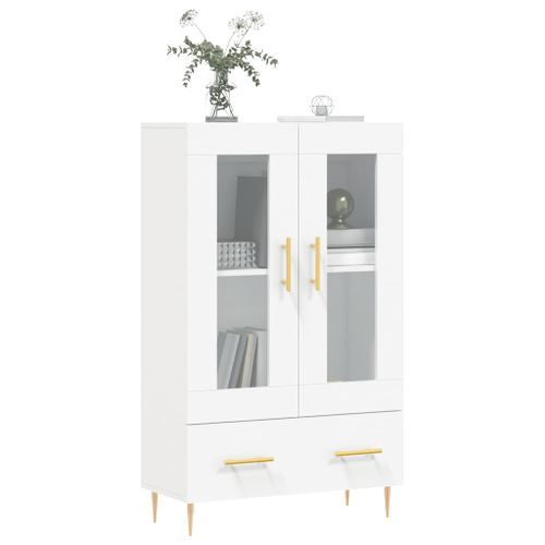 Buffet haut blanc 69,5x31x115 cm bois d'ingénierie - Photo n°3; ?>