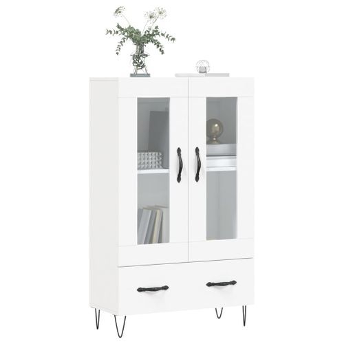 Buffet haut blanc 69,5x31x115 cm bois d'ingénierie - Photo n°3; ?>