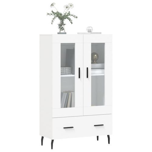 Buffet haut blanc 69,5x31x115 cm bois d'ingénierie - Photo n°3; ?>