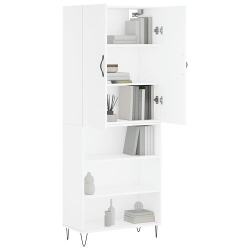 Buffet haut Blanc 69,5x34x180 cm Bois d'ingénierie - Photo n°3; ?>