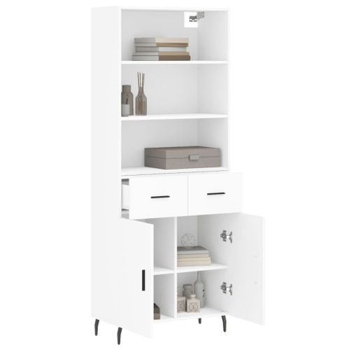 Buffet haut Blanc 69,5x34x180 cm Bois d'ingénierie - Photo n°3; ?>