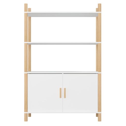 Buffet haut Blanc 80x40x121 cm Bois d'ingénierie - Photo n°3; ?>