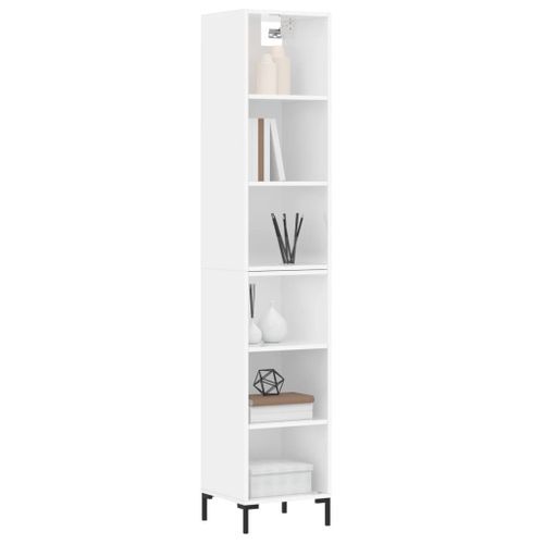 Buffet haut Blanc brillant 34,5x32,5x180 cm Bois d'ingénierie - Photo n°3; ?>