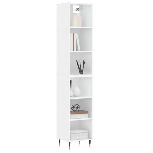 Buffet haut Blanc brillant 34,5x32,5x180 cm Bois d'ingénierie - Photo n°3; ?>