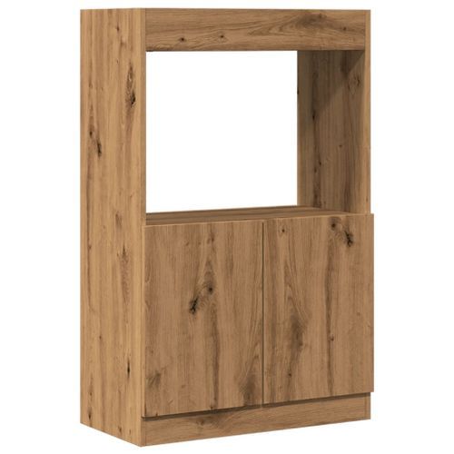 Buffet haut chêne artisanal 63x33x100 cm bois d'ingénierie - Photo n°2; ?>