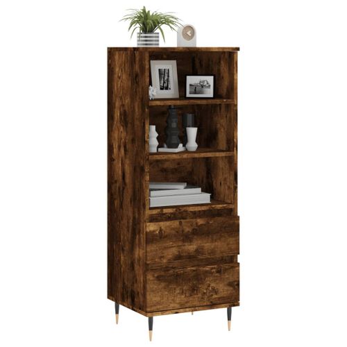 Buffet haut Chêne fumé 40x36x110 cm Bois d'ingénierie - Photo n°3; ?>