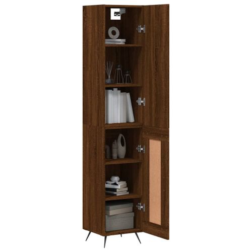 Buffet haut Chêne marron 34,5x34x180 cm Bois d'ingénierie - Photo n°3; ?>