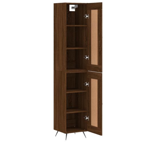 Buffet haut Chêne marron 34,5x34x180 cm Bois d'ingénierie - Photo n°3; ?>