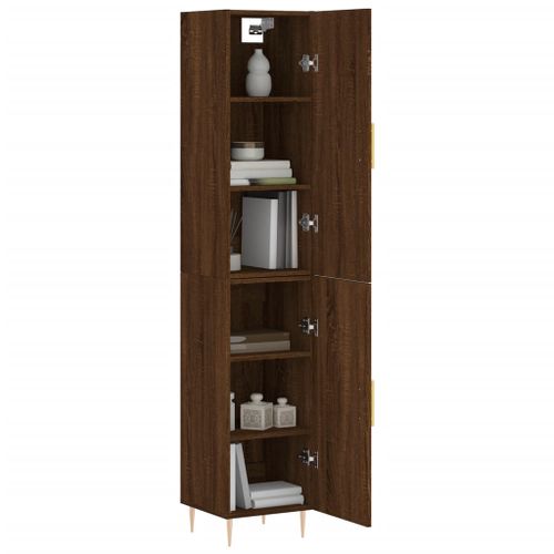 Buffet haut Chêne marron 34,5x34x180 cm Bois d'ingénierie - Photo n°3; ?>