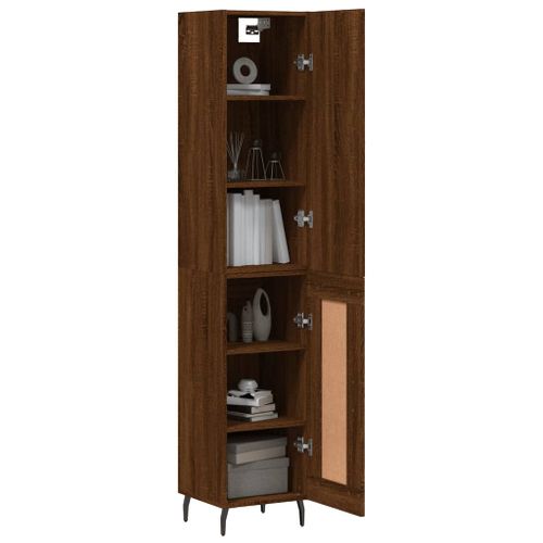 Buffet haut Chêne marron 34,5x34x180 cm Bois d'ingénierie - Photo n°3; ?>