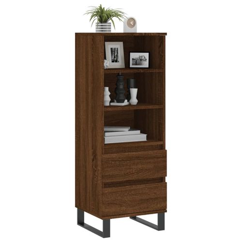 Buffet haut Chêne marron 40x36x110 cm Bois d'ingénierie - Photo n°3; ?>