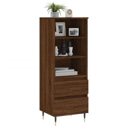 Buffet haut Chêne marron 40x36x110 cm Bois d'ingénierie - Photo n°3; ?>