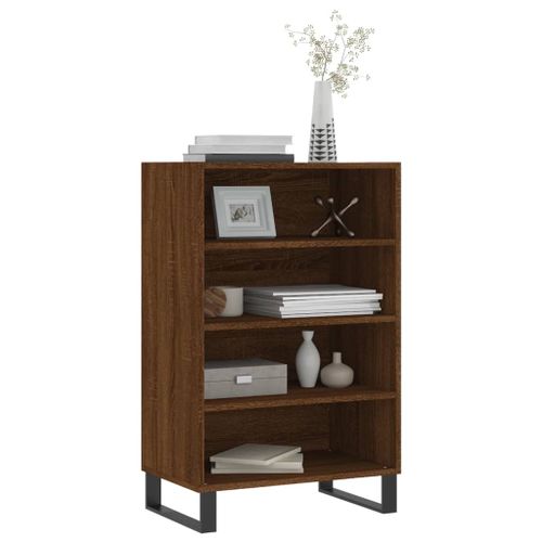 Buffet haut chêne marron 57x35x90 cm bois d'ingénierie - Photo n°3; ?>