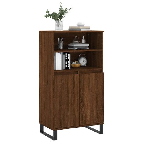 Buffet haut Chêne marron 60x36x110 cm Bois d'ingénierie - Photo n°3; ?>