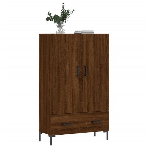 Buffet haut chêne marron 69,5x31x115 cm bois d'ingénierie - Photo n°3; ?>