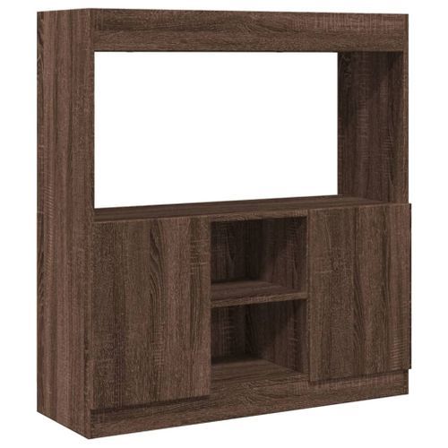 Buffet haut chêne marron 92x33x100 cm bois d'ingénierie - Photo n°2; ?>