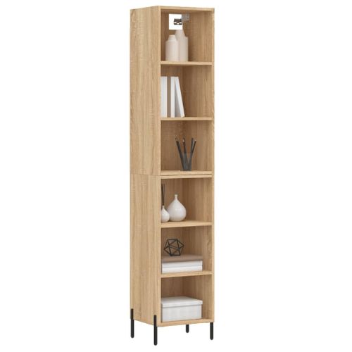 Buffet haut Chêne sonoma 34,5x32,5x180 cm Bois d'ingénierie - Photo n°3; ?>