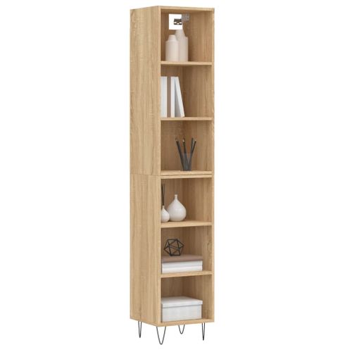 Buffet haut Chêne sonoma 34,5x32,5x180 cm Bois d'ingénierie - Photo n°3; ?>