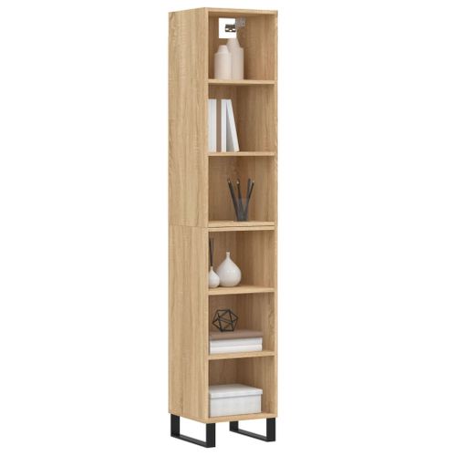 Buffet haut Chêne sonoma 34,5x32,5x180 cm Bois d'ingénierie - Photo n°3; ?>