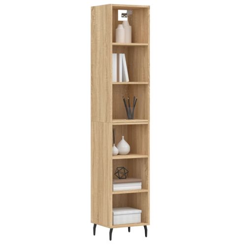 Buffet haut Chêne sonoma 34,5x32,5x180 cm Bois d'ingénierie - Photo n°3; ?>