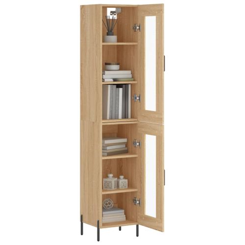 Buffet haut Chêne sonoma 34,5x34x180 cm Bois d'ingénierie - Photo n°3; ?>