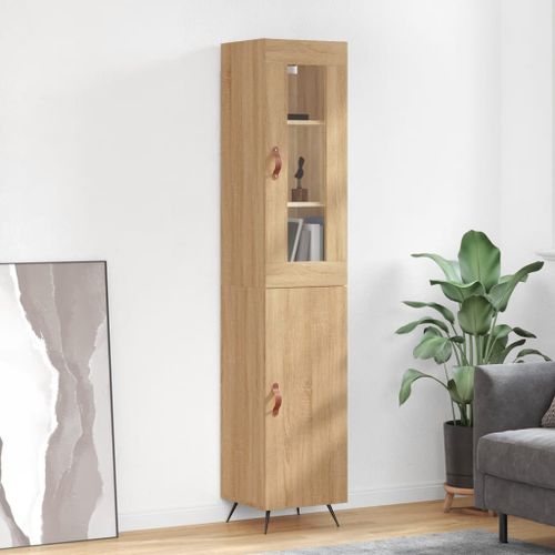 Buffet haut Chêne sonoma 34,5x34x180 cm Bois d'ingénierie - Photo n°2; ?>