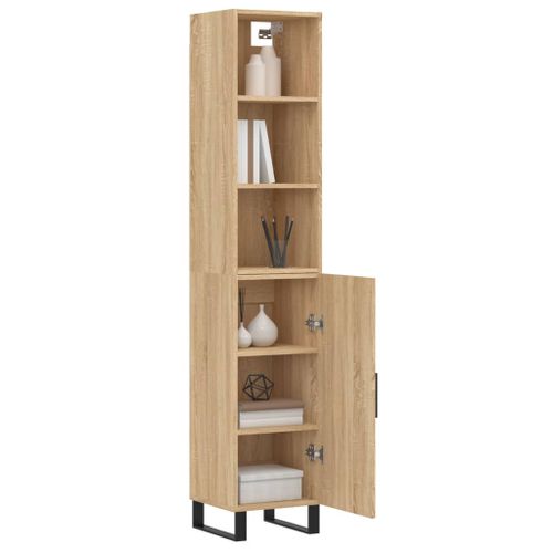 Buffet haut Chêne sonoma 34,5x34x180 cm Bois d'ingénierie - Photo n°3; ?>