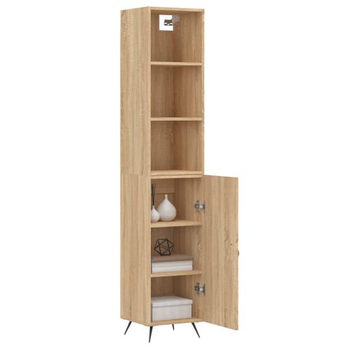 Buffet haut Chêne sonoma 34,5x34x180 cm Bois d'ingénierie - Photo n°3; ?>