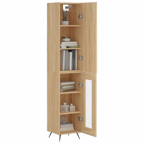 Buffet haut Chêne sonoma 34,5x34x180 cm Bois d'ingénierie - Photo n°3; ?>