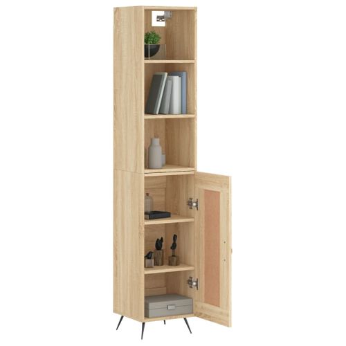 Buffet haut Chêne sonoma 34,5x34x180 cm Bois d'ingénierie - Photo n°3; ?>