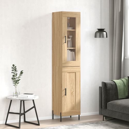 Buffet haut Chêne sonoma 34,5x34x180 cm Bois d'ingénierie - Photo n°2; ?>