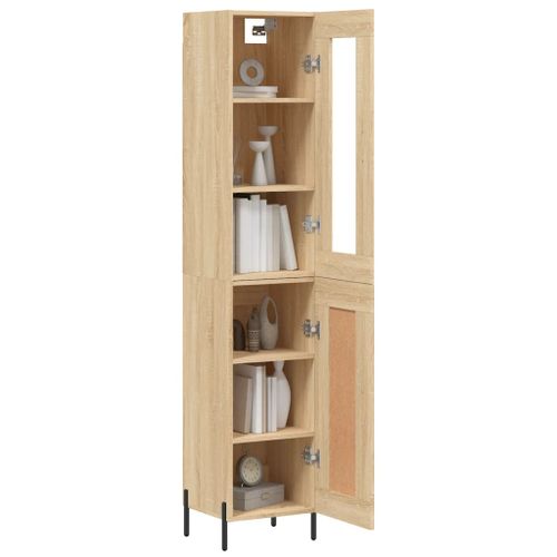 Buffet haut Chêne sonoma 34,5x34x180 cm Bois d'ingénierie - Photo n°3; ?>