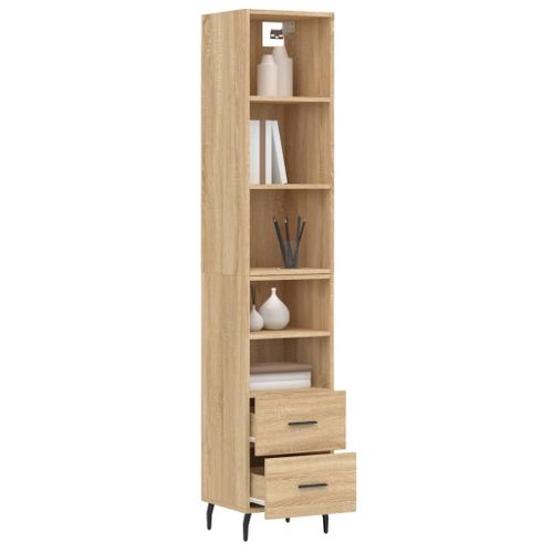 Buffet haut Chêne sonoma 34,5x34x180 cm Bois d'ingénierie - Photo n°3; ?>