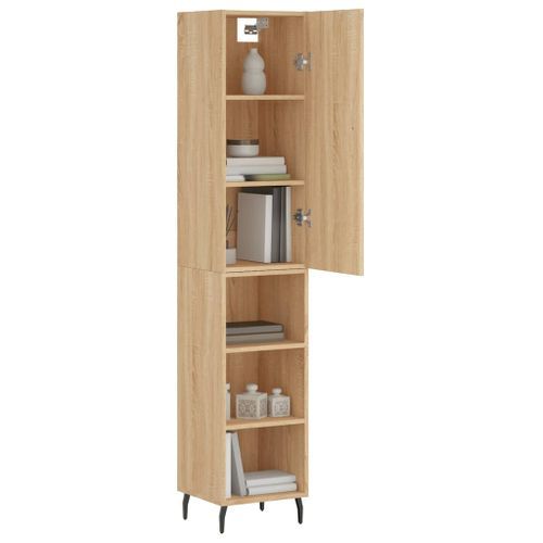 Buffet haut Chêne sonoma 34,5x34x180 cm Bois d'ingénierie - Photo n°3; ?>