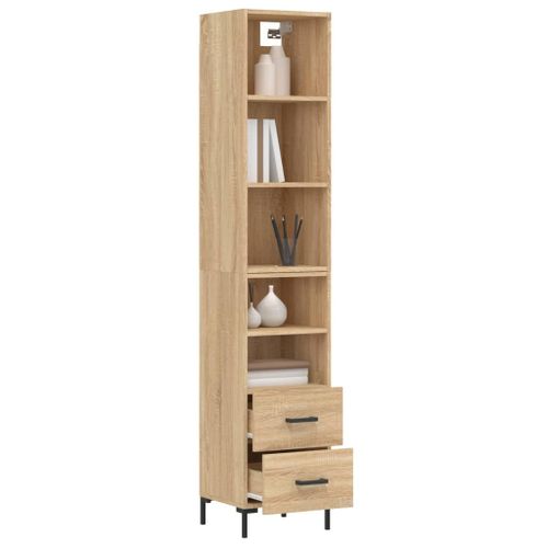 Buffet haut Chêne sonoma 34,5x34x180 cm Bois d'ingénierie - Photo n°3; ?>