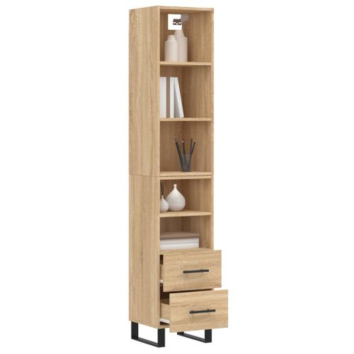 Buffet haut Chêne sonoma 34,5x34x180 cm Bois d'ingénierie - Photo n°3; ?>