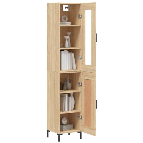 Buffet haut Chêne sonoma 34,5x34x180 cm Bois d'ingénierie - Photo n°3; ?>