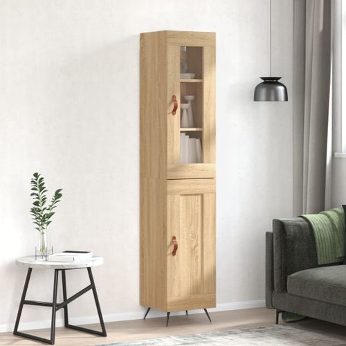 Buffet haut Chêne sonoma 34,5x34x180 cm Bois d'ingénierie - Photo n°2; ?>