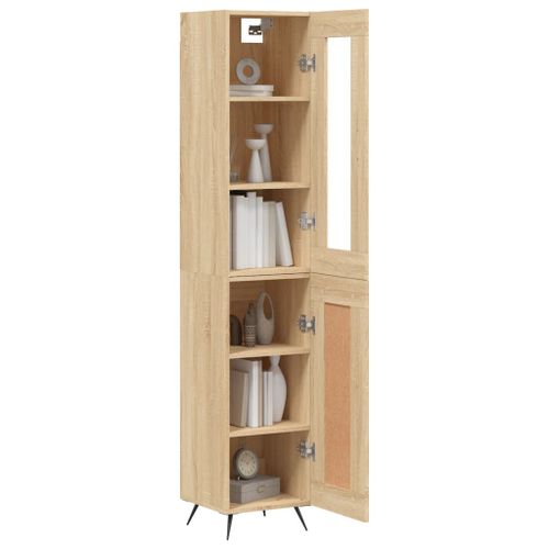 Buffet haut Chêne sonoma 34,5x34x180 cm Bois d'ingénierie - Photo n°3; ?>