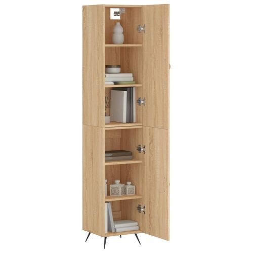 Buffet haut Chêne sonoma 34,5x34x180 cm Bois d'ingénierie - Photo n°3; ?>