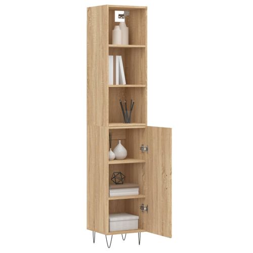 Buffet haut Chêne sonoma 34,5x34x180 cm Bois d'ingénierie - Photo n°3; ?>