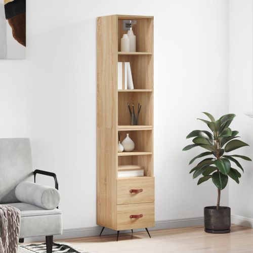 Buffet haut Chêne sonoma 34,5x34x180 cm Bois d'ingénierie - Photo n°2; ?>