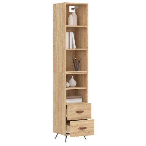 Buffet haut Chêne sonoma 34,5x34x180 cm Bois d'ingénierie - Photo n°3; ?>