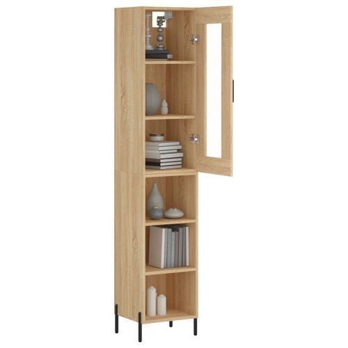 Buffet haut Chêne sonoma 34,5x34x180 cm Bois d'ingénierie - Photo n°3; ?>