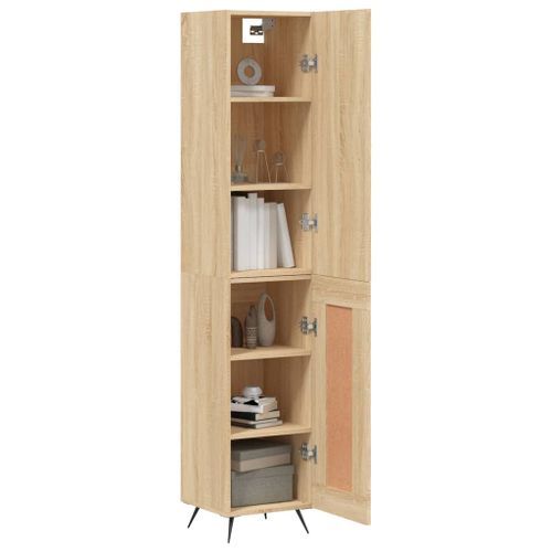 Buffet haut Chêne sonoma 34,5x34x180 cm Bois d'ingénierie - Photo n°3; ?>