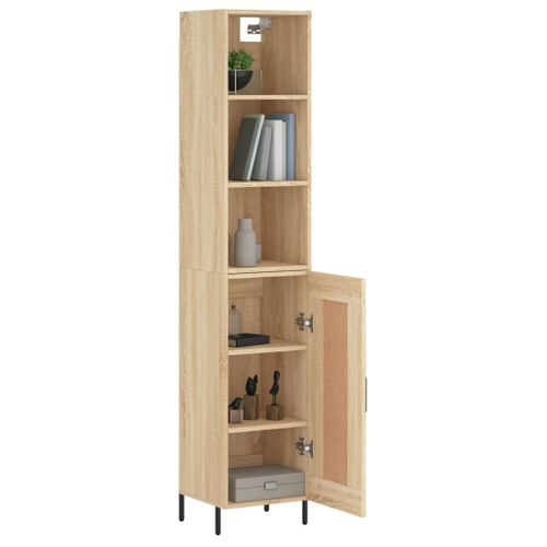 Buffet haut Chêne sonoma 34,5x34x180 cm Bois d'ingénierie - Photo n°3; ?>