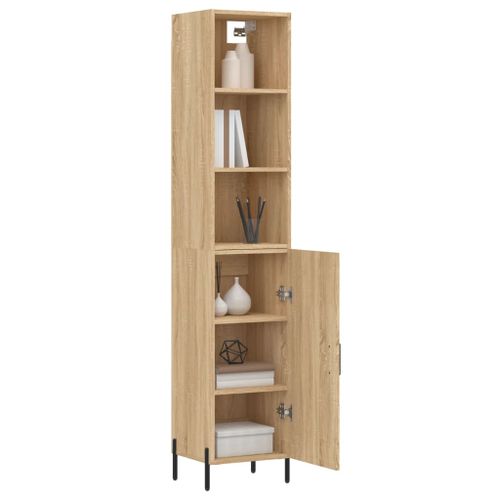 Buffet haut Chêne sonoma 34,5x34x180 cm Bois d'ingénierie - Photo n°3; ?>