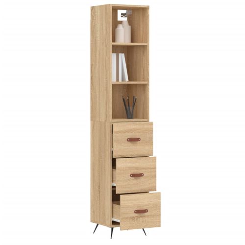 Buffet haut Chêne sonoma 34,5x34x180 cm Bois d'ingénierie - Photo n°3; ?>