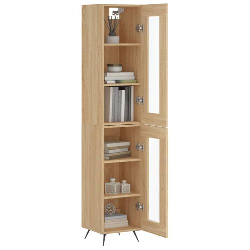 Buffet haut Chêne sonoma 34,5x34x180 cm Bois d'ingénierie - Photo n°3; ?>